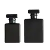 Botella de perfume de vidrio negro mate de fábrica 2030ml50ml100 ml cuadrada plana atomizador color bayoneta atomizador fino