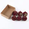 Ventas Directas de Fábrica Transfronterizo Amazon Bolas de Navidad Afelpadas Pintadas 6cm Set de 6 Piezas Adornos de Bolas de Navidad Decoraciones de Terciopelo
