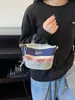 Mini Bolsa Peitoral Esportiva Estilo Streetwear Japonês Tendência Bolsa de Ombro Bolsa de Mão Color-Blocking Bolsa para Câmera Bolsa Transversal