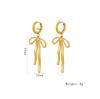Aretes de Acero Inoxidable de Alta Gama con Lazo Estilo Coreano Transfronterizo para Mujer Accesorios de Galvanoplastia Aretes Joyería Hombre Fabricante Venta al por Mayor
