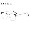 Nuevas gafas de media montura para cejas para hombre, estilo rufián guapo, montura de gafas Sven Scum con grado ajustable, gafas para miopía con luz azul anti-luz