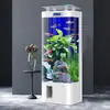 2026 Novo Aquário Integrado Sala de Estar Casa Vertical Circulação Automática Vidro Tanque de Peixe Dourado