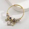 Novo Acessório de Flor de Pérola Abacaxi da Panjia Duo La Pulseira Pingente Não Desbota Pulseira de Casal