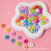 Contas de Roda de 14mm Material para Miçangas DIY Acrílico Contas de Furo Grande Cor Macaron Joias Contas de Ábaco DIY Miçangas