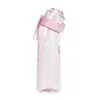 Taza perfumada de 650 ml con diseño de tres anillos y siete anillos, 0 azúcar 0 calorías, Anillo Cui Xiang, hecha de material tritan, resistente a altas temperaturas, taza de agua divertida