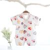 Macacão Bebê Verão Algodão Roupa de Monginho Estampada Manga Curta Recém-Nascido Roupa com Ar Condicionado Bebê Masculino e Feminino Macacão Curto para Engatinhar