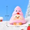 Dibujo animado navideño animal cerdo muñeco de nieve árbol de Navidad pato adorable micropaisaje árbol de Navidad adornos de nieve accesorios de bola de cristal