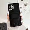 Adecuado para Samsung S26Ultra Funda de Teléfono con Soporte y Textura de Cuero para Tarjetas S25 Elegante A57 Anticaídas A17 Funda Protectora A36