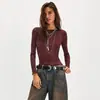 Camiseta de Malla Transparente con Decoración de Pedrería, Estilo Sexy y Atractivo Primavera-Verano, de Venta Caliente en Amazon, de Manga Larga para Mujer