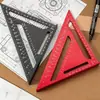 Régua triangular transfronteiriça de 12 polegadas, unidades métricas e imperiais, liga de alumínio espessada, esquadro de 90 graus para marcenaria, régua de medição e marcação