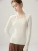 Nuevo Suéter de Cachemir Otoño/Invierno 2026 Cuello Cuadrado Elegante Suéter Base de Cachemir Top Elegante de Corte Ajustado para Mujer