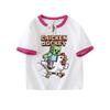 Roupas Periféricas de Minecraft Camiseta de Algodão Puro Manga Curta Roupas para Meninos e Meninas Co-branded Anime Tops Infantis