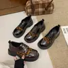Mocasines de suela gruesa estilo británico para mujer, nuevo modelo otoño 2026, estampado de leopardo negro, versátiles zapatos pequeños de cuero estilo universitario, JK