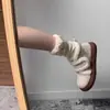 Botas de Nieve de Moda Versátiles Casuales de Suela Gruesa para Mujer 2026 Invierno Nuevo Llegada con Velcro de Terciopelo Espeso Zapatos de Algodón con Piel