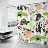 Amazon se especializa en cortinas de ducha con estampado digital de dibujos animados, cortinas divisorias de baño sin taladro con diseños personalizables