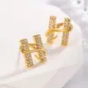Pendientes H de circonita brillante con forma de serpiente, sensación de lujo ligero y alta gama, pendientes versátiles y elegantes de moda del zodíaco de Año Nuevo para mujer de otoño e invierno