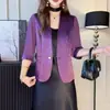 Traje de verano con ribete de encaje, ligero, transpirable, moderno, versátil, queda bien tanto con faldas como con pantalones, blazer de manga tres cuartos