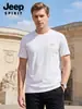 JEEP SPIRIT Camiseta Masculina de Verão Jeep em Seda Gelada de Secagem Rápida com Gola Redonda e Manga Curta Top para Corrida que Absorve a Umidade e Remove o Suor