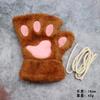 Nuevo invierno polar forrado grueso lindo garra de gato medio dedo cálido garra de oso a prueba de frío estudiante escritura dedo abierto montar eléctrico