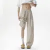 Pantalones de corte curvo deconstruidos de ajuste holgado para hombre, estilo fino de verano, estilo americano, plisados, relajados, pierna ancha, vintage, para ir al trabajo, largos hasta el suelo