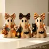 Figurillas de Bruja de Madera Envejecida Estilo Retro Americano Juego de Tres Muñecas de Bruja Estilo Rústico de Halloween Decoración de Escritorio