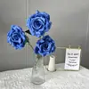 Flor artificial nueva rosa de diamante de tres cabezas flor de seda adornos para sala de estar accesorios de decoración de fotos fila de flores de boda estilo ins