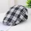 Nuevo Gorro de Cuadros Estilo Británico Moda para Hombres y Mujeres Gorro Boina Versátil Moda Callejera para Exteriores 2025