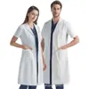 Jalecos Brancos com Texto Impresso para Fábricas de Alimentos, Estudantes de Medicina, Enfermeiros de Farmácia, Profissionais de Beleza, Uniformes de Trabalho Masculinos e Femininos, Jalecos de Laboratório Químico