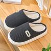 Pantuflas de Algodón a Rayas para Hombre en Otoño e Invierno Estilo Nuevo para Interior del Hogar Antideslizantes Suela Gruesa Forradas de Felpa Cálidas Pantuflas de Algodón de Alta Gama para Pareja
