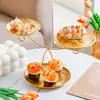 Bandeja de frutas multicapa de acero inoxidable creativa, estante de almacenamiento para mesa de centro de sala de estar, uso doméstico para frutas secas, dulces, semillas y bocadillos, diseño simple