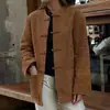 Traje Tang de terciopelo esmerilado abotonado estilo chino para mujer, nuevo abrigo casual suelto de cuello redondo estilo chino de ante sintético para otoño e invierno 2026