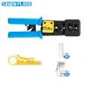 Alicate de Crimping de Sete Andares para Cabo de Rede Ethernet RJ45, Ferramenta de Crimping Pesada Tipo Catraca