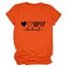 Amazon ebay Europeu e americano independente estação temperamento casual moda senhoras ser gentil quatro coração gola redonda manga curta camiseta