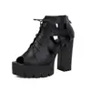 Sandalias de Verano para Mujer con Punta Abierta y Cremallera Trasera, Sandalias de Plataforma Impermeables, Tacones Ultra Altos, Zapatos para Mujer Talla Grande, Color Sólido