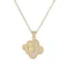 Collar Colgante Geométrico de Cobre Chapado en Oro de 18K Zirconia María Aogu Venta Cruzada Caliente Cadena de Clavícula Elegante de Nicho para Mujer