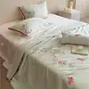 Luxuoso Conjunto de Colcha Jacquard de Tencel Lenzing de Alta Qualidade com 60 Fios para Dormir Nu, Conjunto de Quatro Peças de Colcha de Verão com Fibra de Lyocell para Resfriamento, Colcha de Ar Condicionado