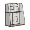Estante de Almacenamiento para Clasificación de Materias Estudiantiles Soporte de Escritorio para Libros Estantería para Libros Estación de Trabajo de Oficina Gabinete de Almacenamiento de Archivos de Múltiples Niveles