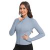 Chaqueta Adelgazante de Otoño e Invierno con Cuello Alto y Cremallera, Ropa Deportiva Ajustada con Protección Solar, Top Deportivo, Ropa de Yoga, Popular en el Sudeste Asiático para Otoño e Invierno