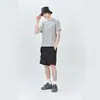 Camiseta de Algodão Puro com Gola Redonda e Manga Curta Verão Algodão Respirável Solta Cor Lisa Base Casual Unissex Versátil