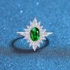 Anillo de plata de ley S925 con forma de huevo, estilo sencillo y moderno, para mujer, color azul marino, verde, azul y rojo, joyería disponible al por mayor.