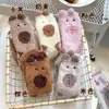 Meias de Capivara Feias Fofas Desenho Animado Fofo Outono Espessadas Quentes Lã de Coral Meias para Dormir Meias Lolita para Menina
