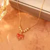 Pendientes de Hoja de Arce Roja con Circonita Micro Pavimentada, Pendientes de Moda Elegantes Populares para Otoño e Invierno de Gama Alta, Pendientes Elegantes y Versátiles para Mujer