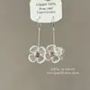 Brincos Longos de Flor com Contas de Vidro Doces e Transparentes, Luxo Leve, Simples, Elegantes, Modernos e Versáteis para Mulheres