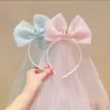 Diadema Corona de Niña Vaso Largo Lazo para el Cabello Diadema Princesa de Hielo Aisha Sello para el Cabello Accesorios para el Cabello de Niña Estilo Coreano