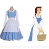 La Bella y la Bestia cos Bella Vestido de Criada Azul Plato Vestido Largo de Princesa Disfraz de cosplay Mono de Mujer