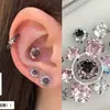 Coleção de Brincos de Aço Titânio Preto para Mulheres com Studs Únicos para Hélice e Concha Auricular