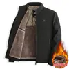 TikTok Mismo Estilo Chaqueta Gruesa de Papá Top Casual Hombres de Mediana Edad Otoño e Invierno Cortavientos Cálida Chaqueta Forrada de Polar