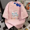 Camiseta de Manga Corta Tie-Dye Versátil Estilo Universitario de Algodón Puro de Peso Pesado para Hombres y Mujeres, Verano Holgada, Cuello Redondo Adelgazante, Top de Alta Gama
