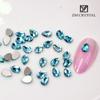 Lago Azul Nail Art Em Forma De Diamante Lágrimas De Sereia Azul Gelo Plano Em Forma De Diamante Fundo Dourado Nail Art Enfeites De Diamante