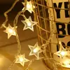 Cadena de Luces LED de Gipsofila Estrella Pentagrama Alimentada por Batería Luces de Colores para Decoración de Boda Dormitorio Decoración Festiva Navidad